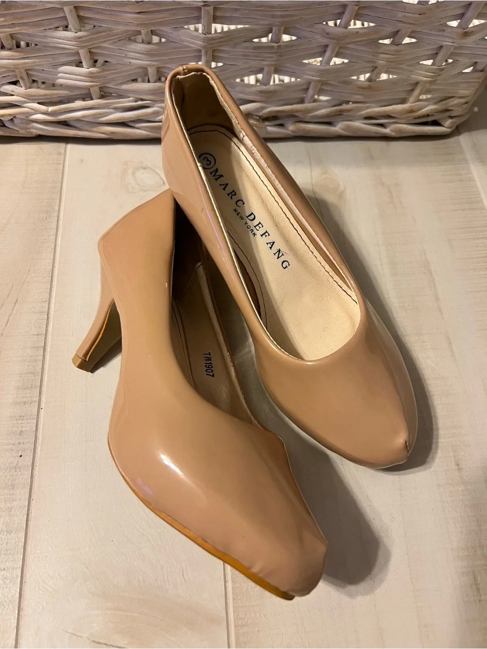 Marc Defang Girls' Nude Patent Dress Pumps